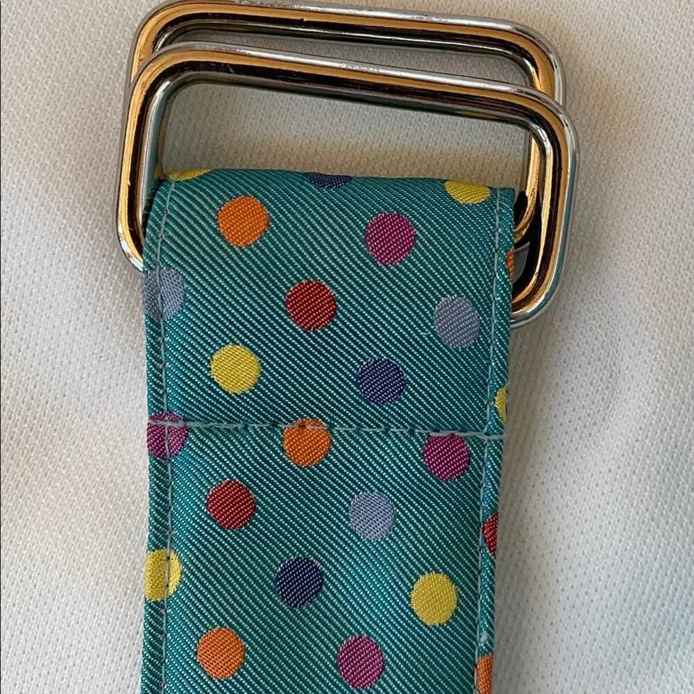 J.McLaughlin M Teal Polka Dot Belt,‎ Double Buckles